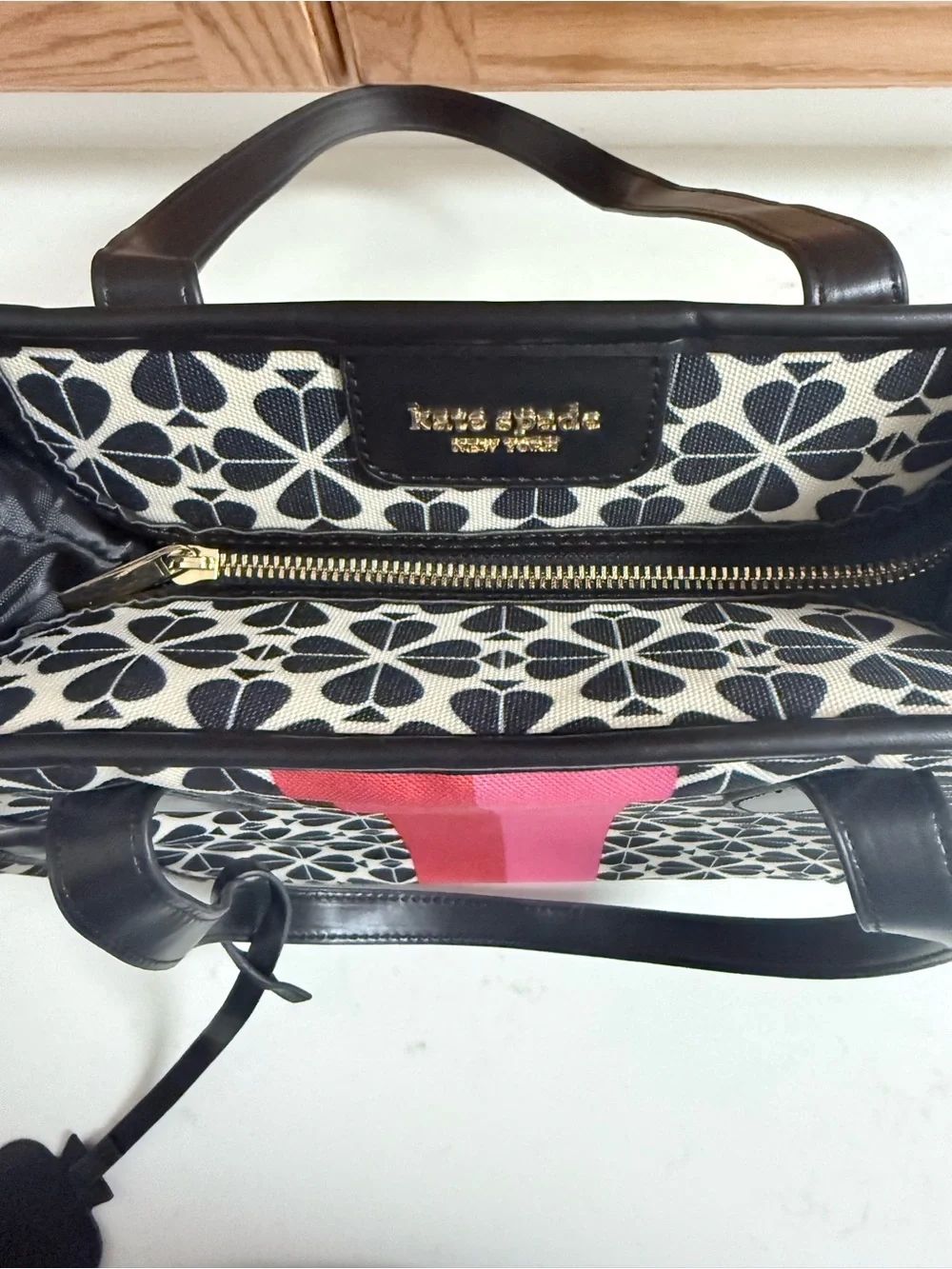 Kate Spade x Disney Black & Pink Patterned Tote